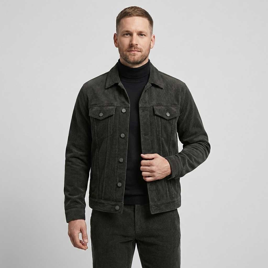 Bari Corduroy Button-Down Jacket