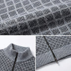 Benevento Diamond Knit Zip Cardigan