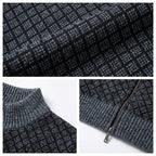 Benevento Diamond Knit Zip Cardigan