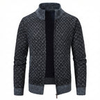 Benevento Diamond Knit Zip Cardigan
