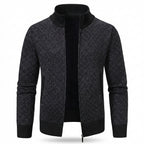 Benevento Diamond Knit Zip Cardigan