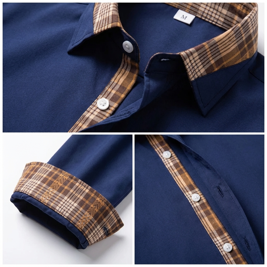 Bressanone Plaid Collar Button-Down