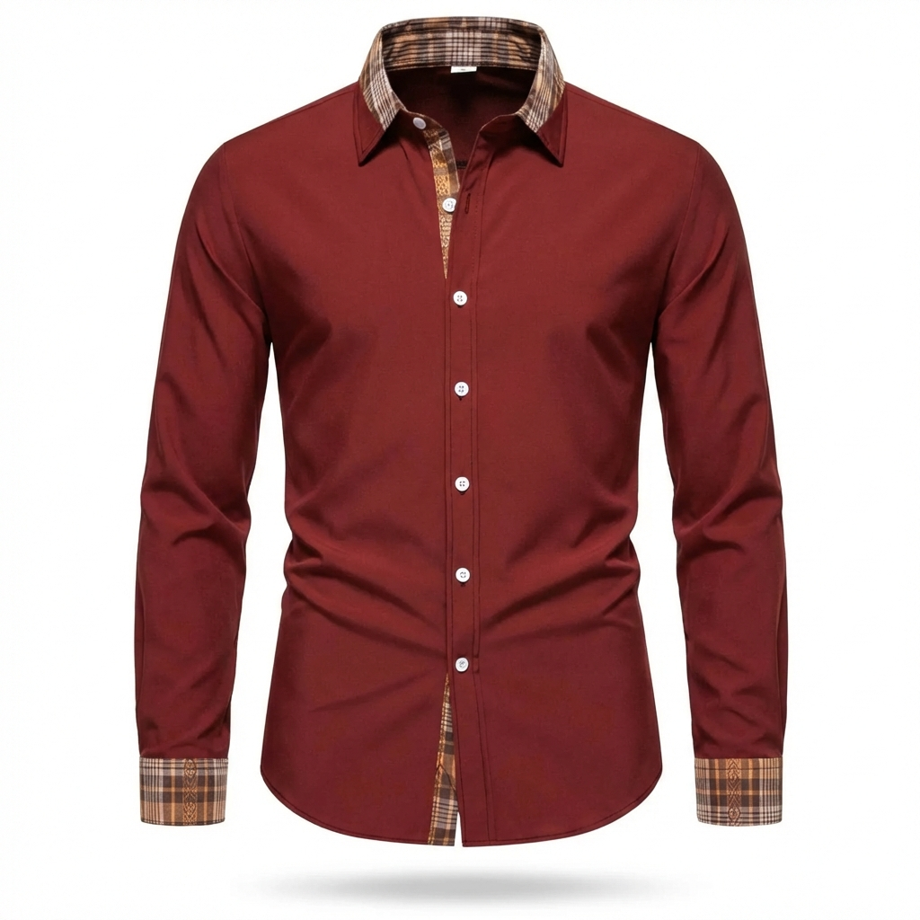 Bressanone Plaid Collar Button-Down