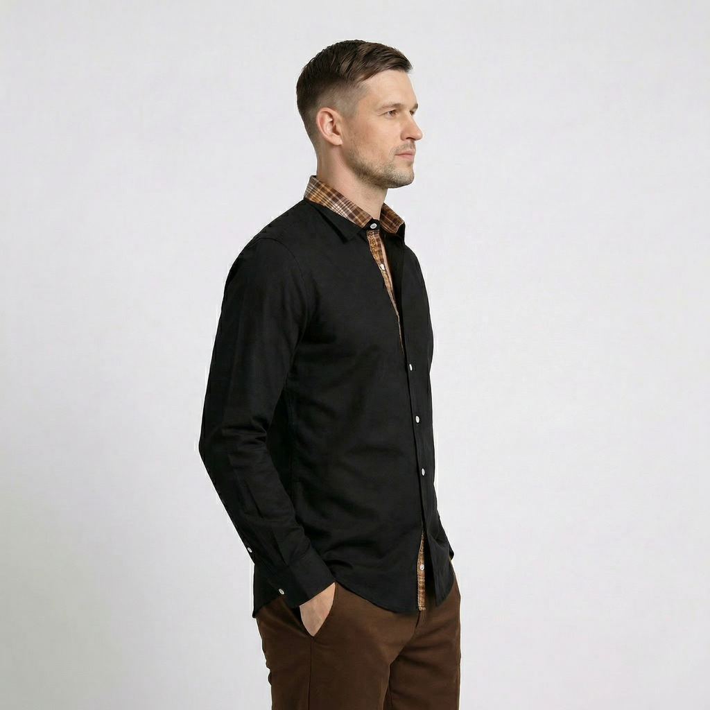 Bressanone Plaid Collar Button-Down