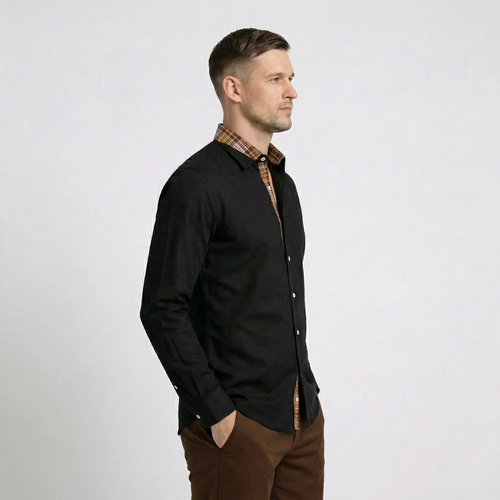 Bressanone Plaid Collar Button-Down