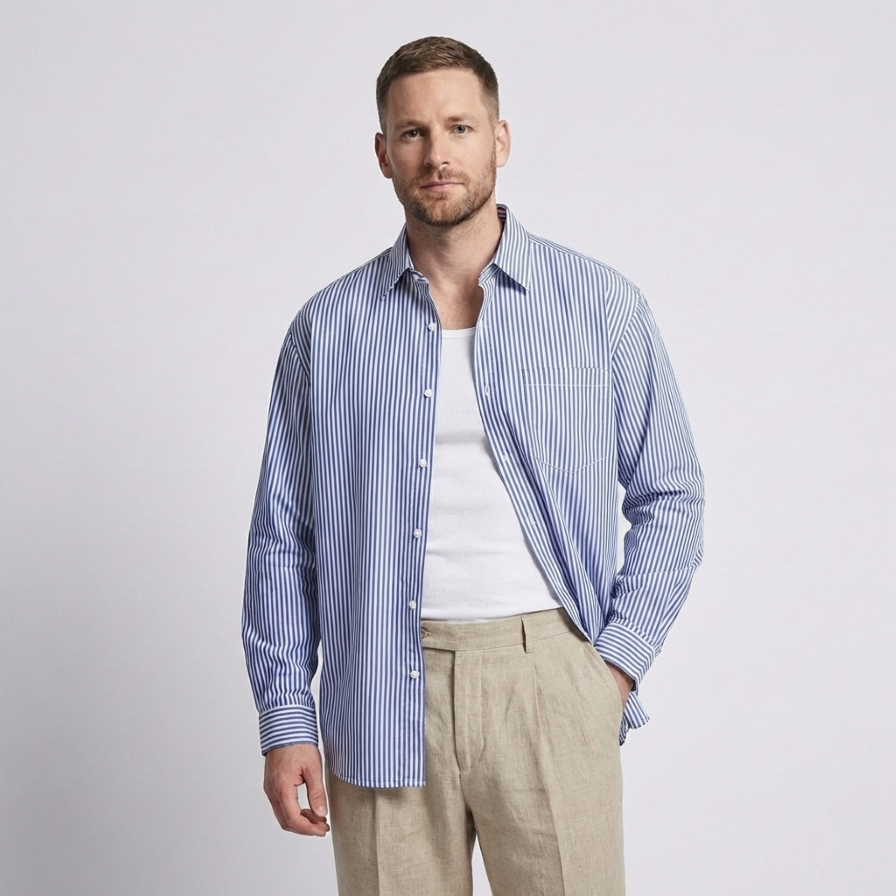 Calvento Striped Shirt