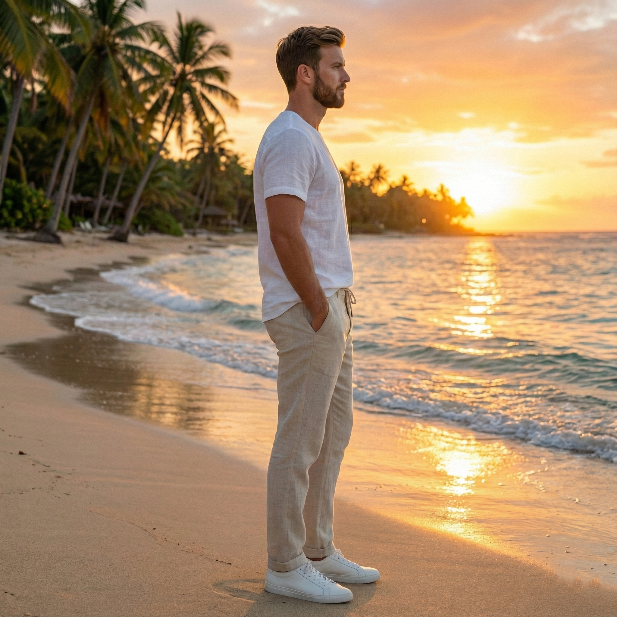 Capri Linen Relaxed Pant