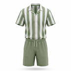 Elcino Striped Shirt and Shorts Set