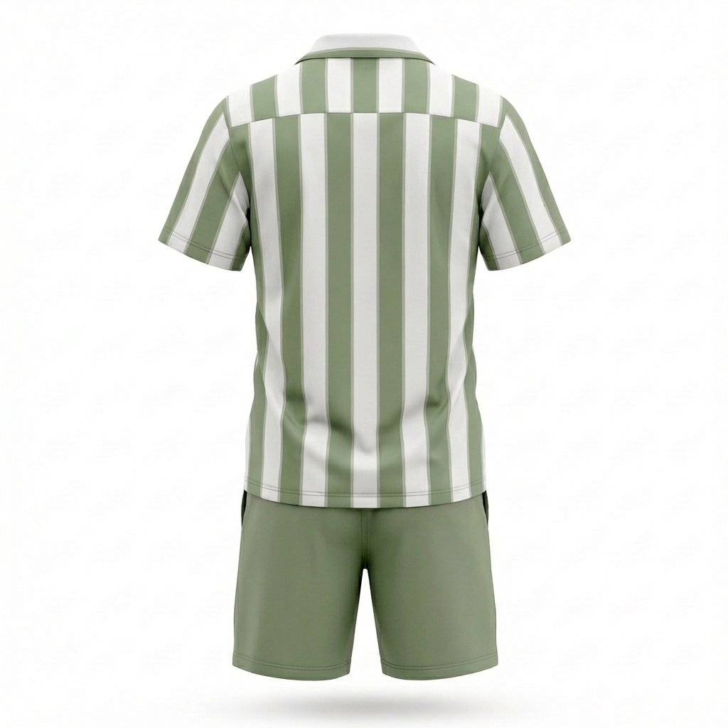 Elcino Striped Shirt and Shorts Set