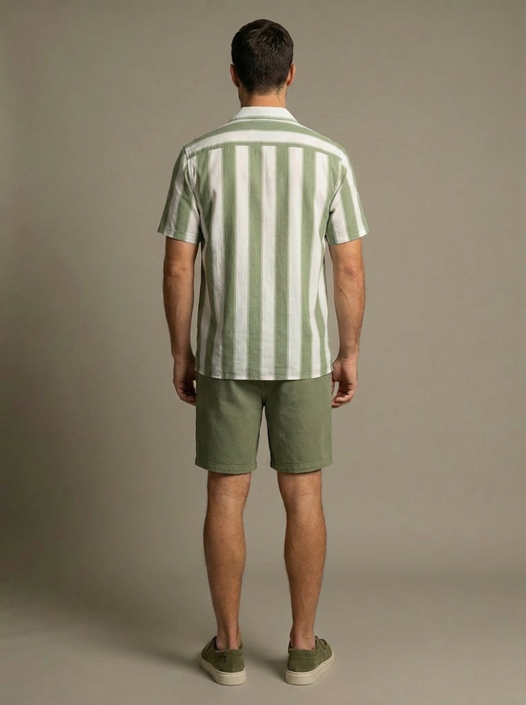 Elcino Striped Shirt and Shorts Set