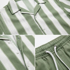Elcino Striped Shirt and Shorts Set