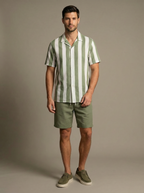 Elcino Striped Shirt and Shorts Set