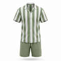 Elcino Striped Shirt and Shorts Set