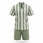 Elcino Striped Shirt and Shorts Set