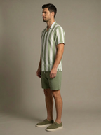 Elcino Striped Shirt and Shorts Set