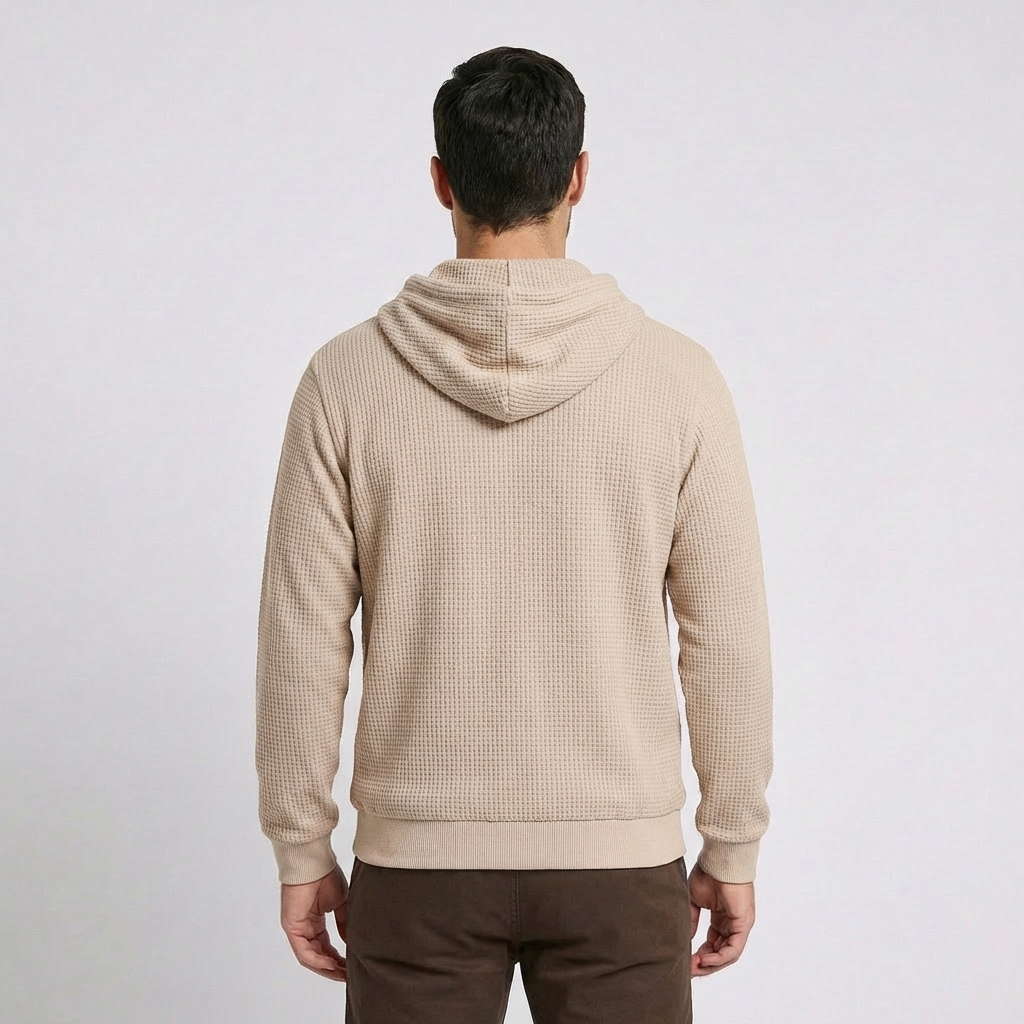 Fano Waffle Knit Half-Zip Hoodie
