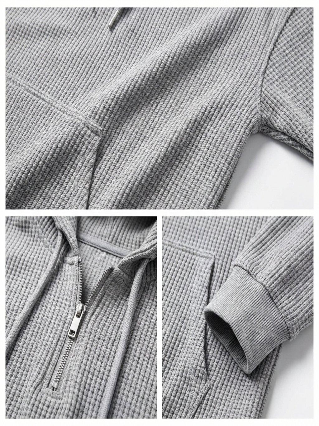 Fano Waffle Knit Half-Zip Hoodie