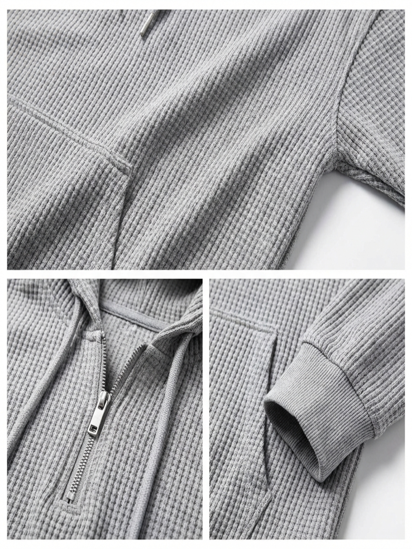 Fano Waffle Knit Half-Zip Hoodie