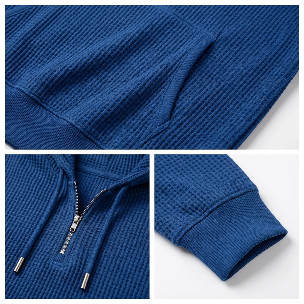 Fano Waffle Knit Half-Zip Hoodie