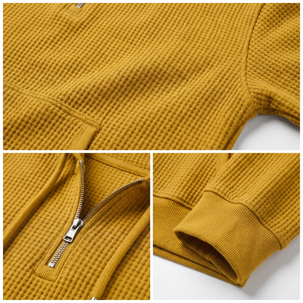 Fano Waffle Knit Half-Zip Hoodie
