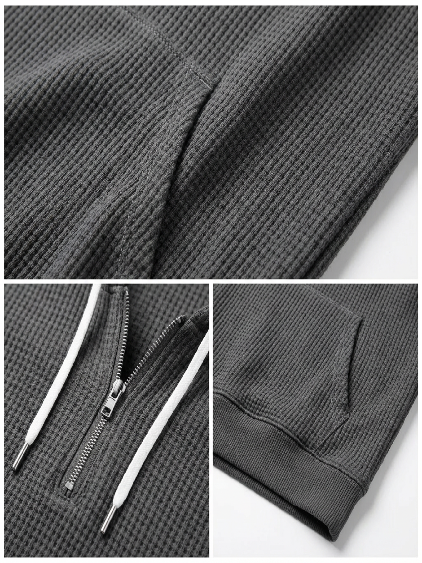 Fano Waffle Knit Half-Zip Hoodie