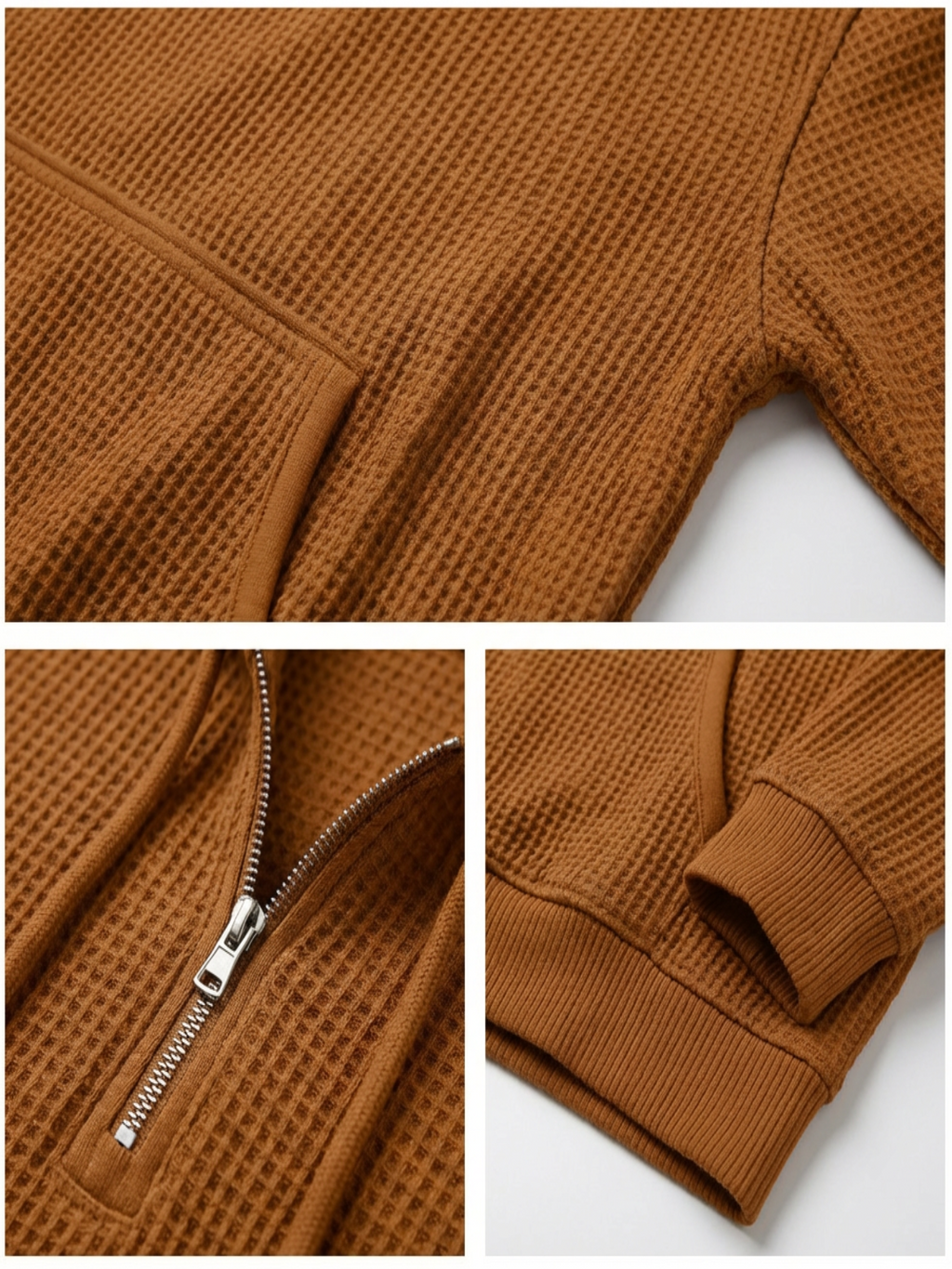 Fano Waffle Knit Half-Zip Hoodie