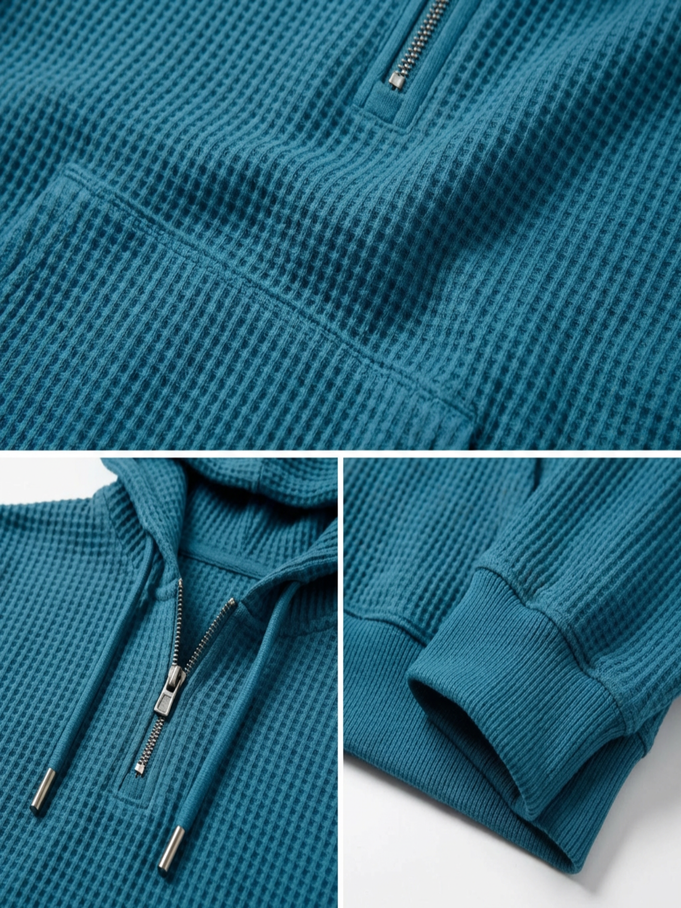 Fano Waffle Knit Half-Zip Hoodie