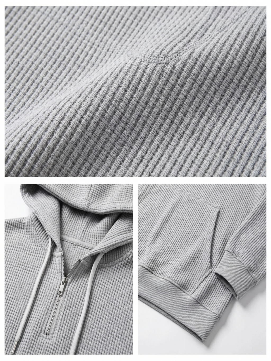 Fano Waffle Knit Half-Zip Hoodie
