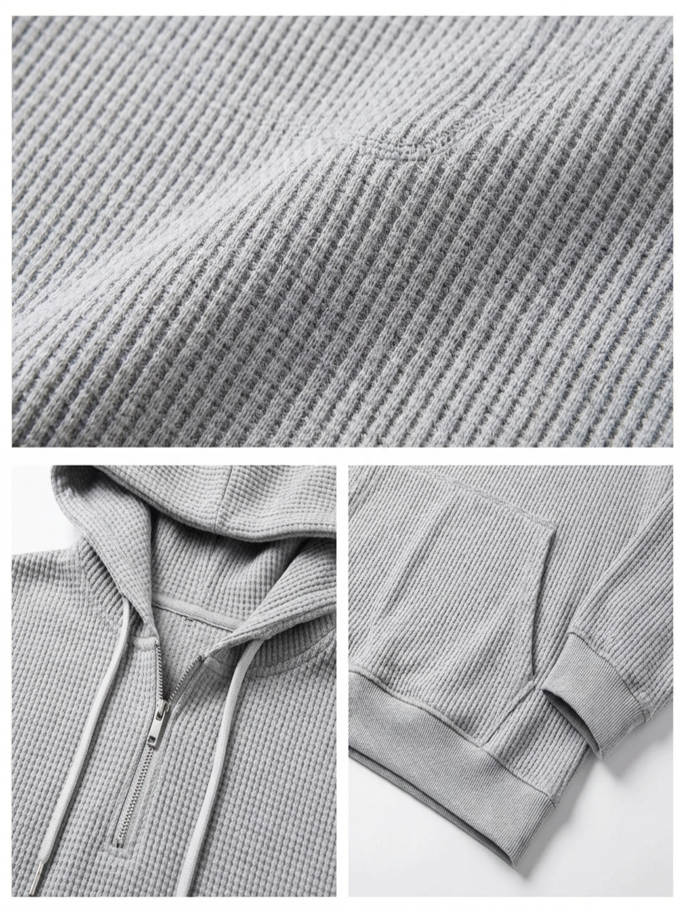 Fano Waffle Knit Half-Zip Hoodie