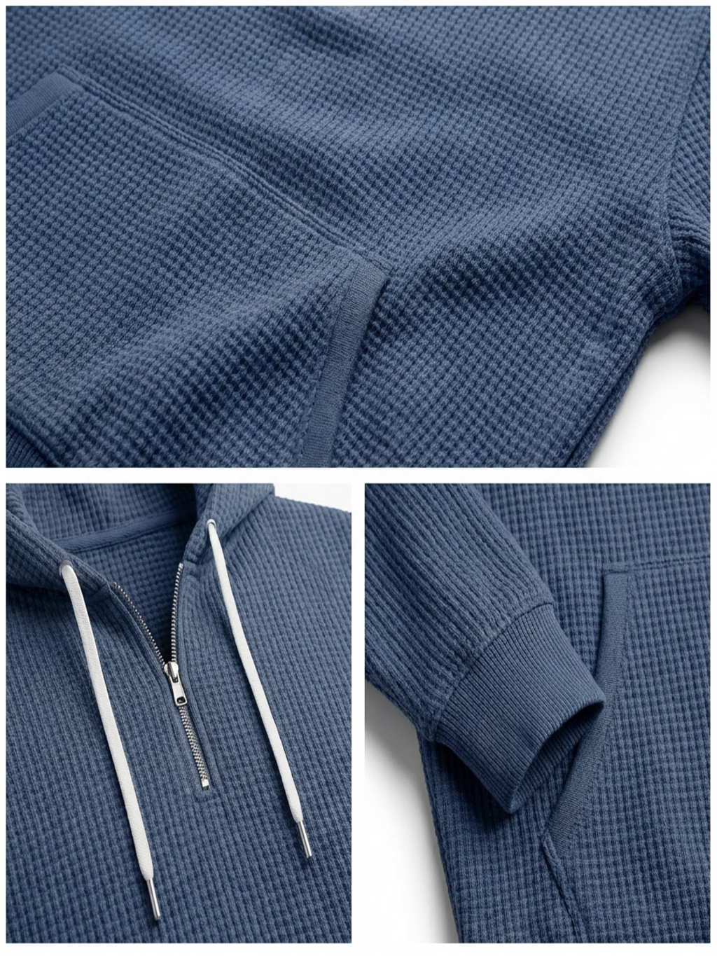 Fano Waffle Knit Half-Zip Hoodie