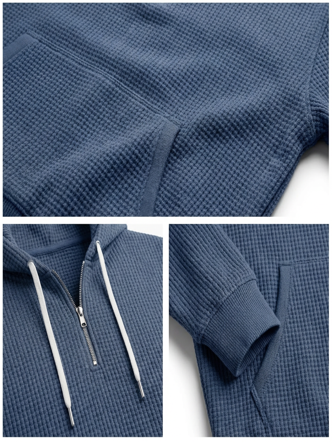 Fano Waffle Knit Half-Zip Hoodie