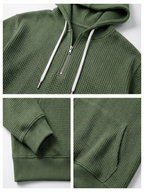 Fano Waffle Knit Half-Zip Hoodie