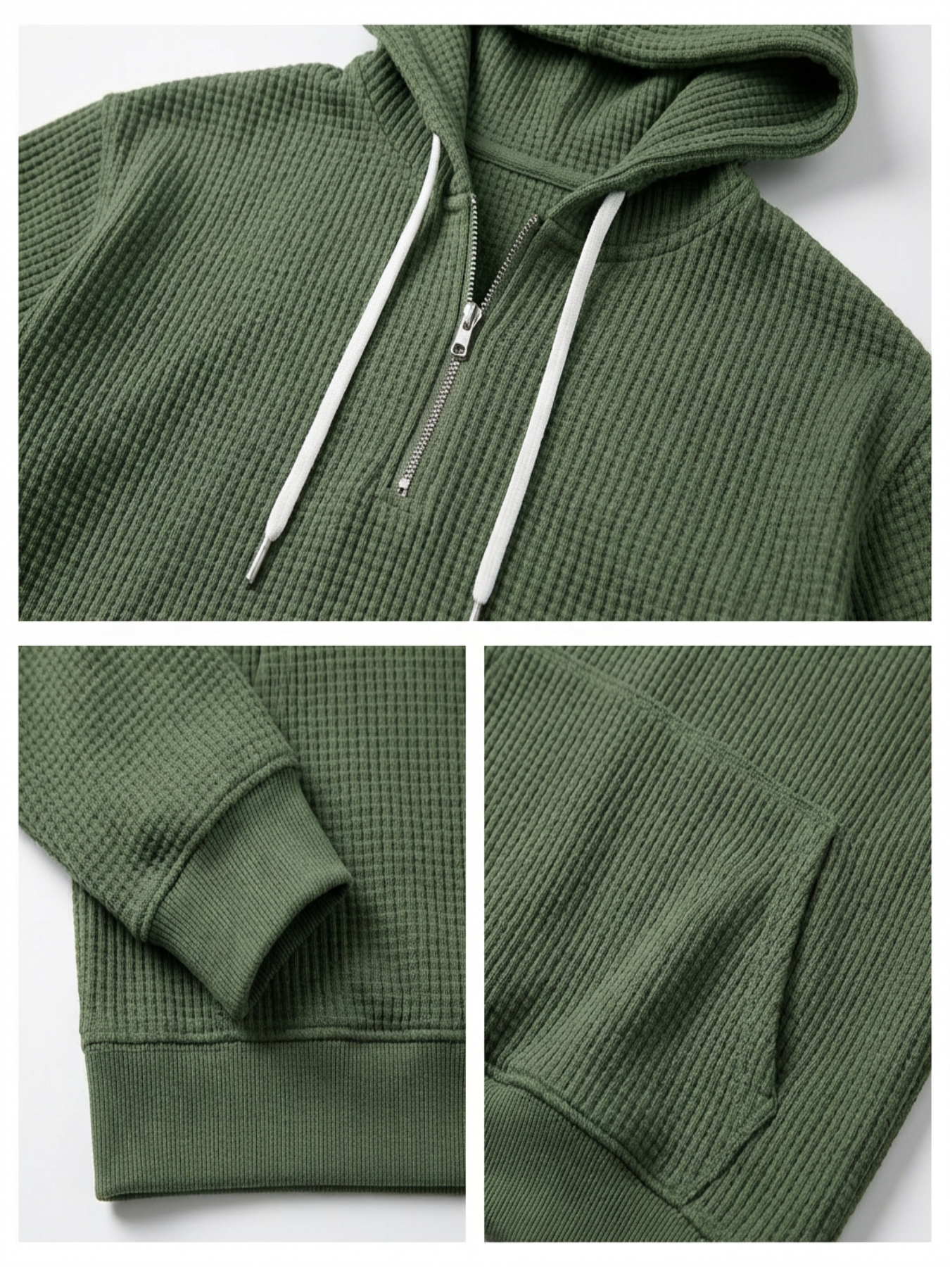 Fano Waffle Knit Half-Zip Hoodie