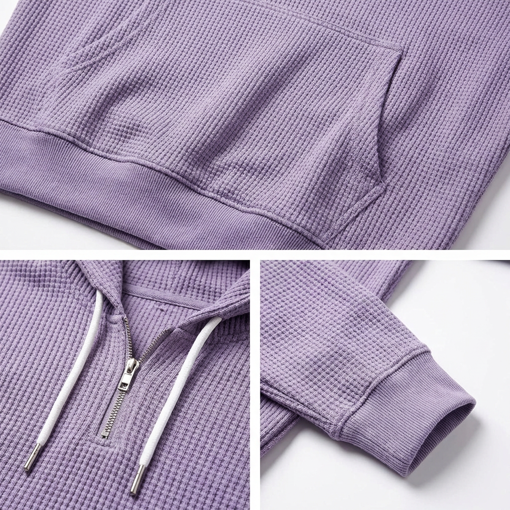 Fano Waffle Knit Half-Zip Hoodie