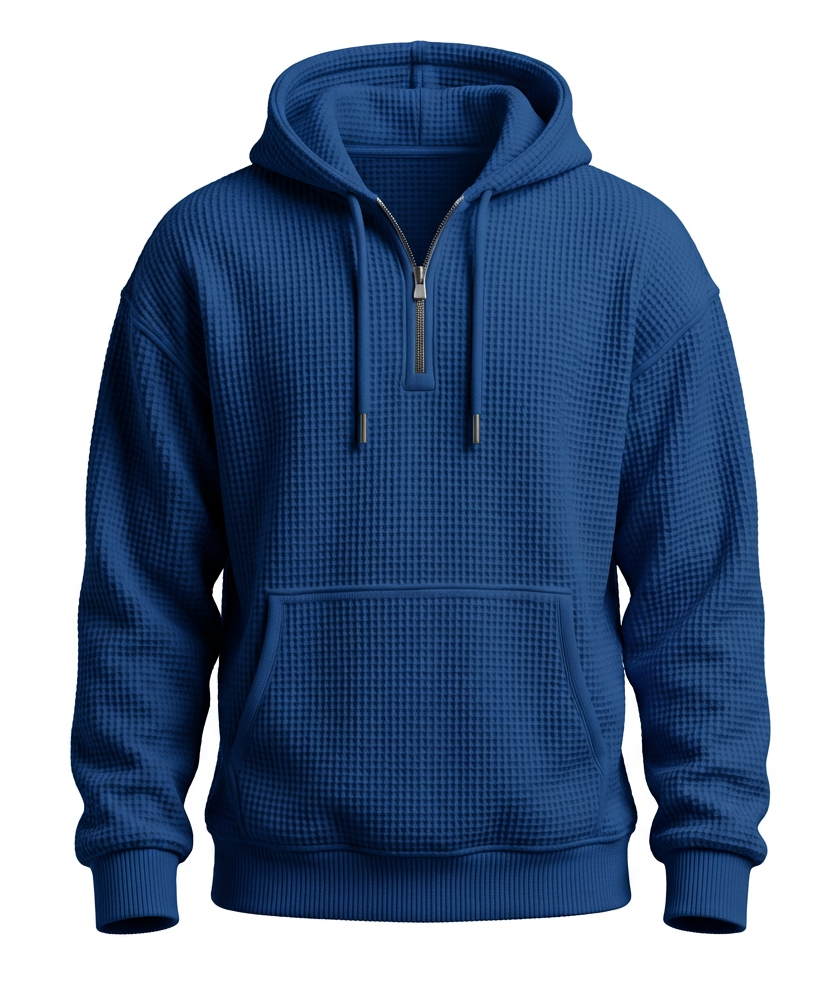 Fano Waffle Knit Half-Zip Hoodie