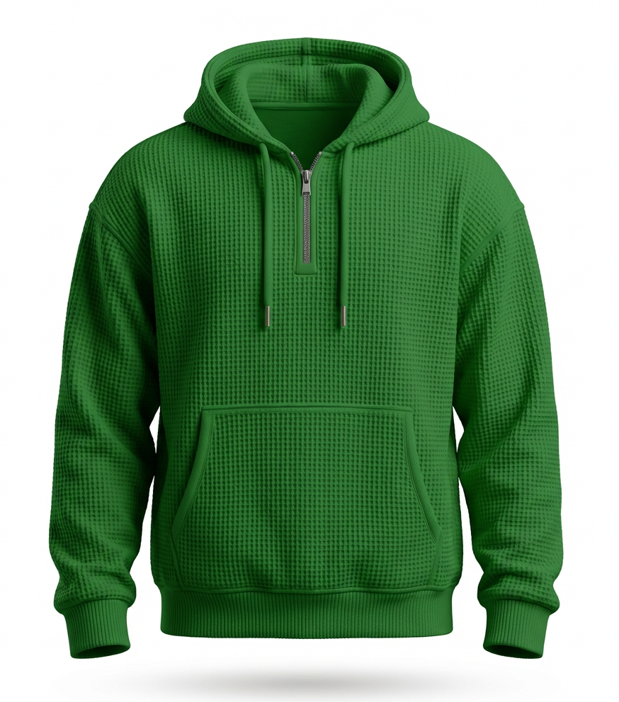 Fano Waffle Knit Half-Zip Hoodie