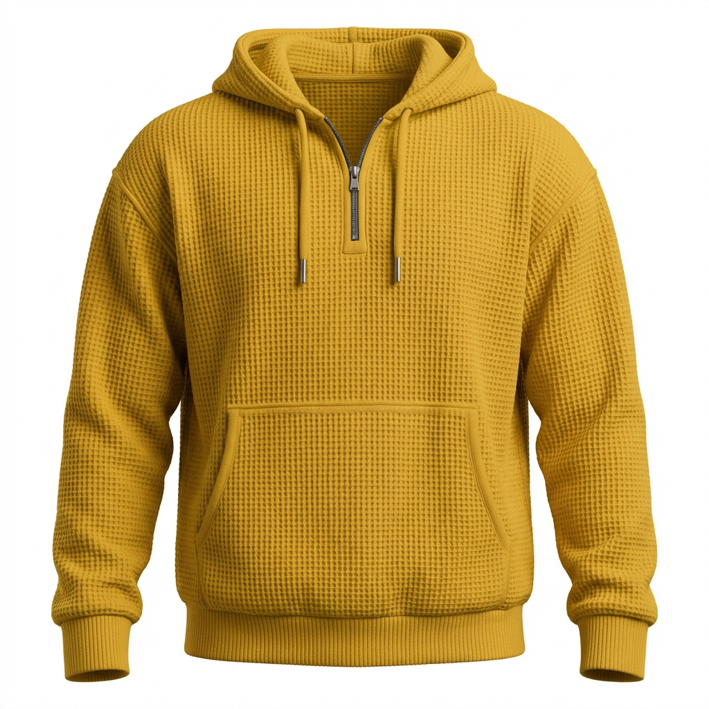 Fano Waffle Knit Half-Zip Hoodie