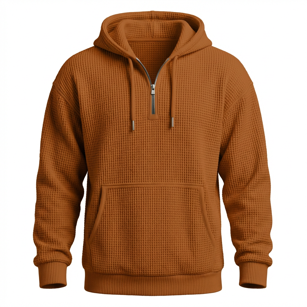 Fano Waffle Knit Half-Zip Hoodie