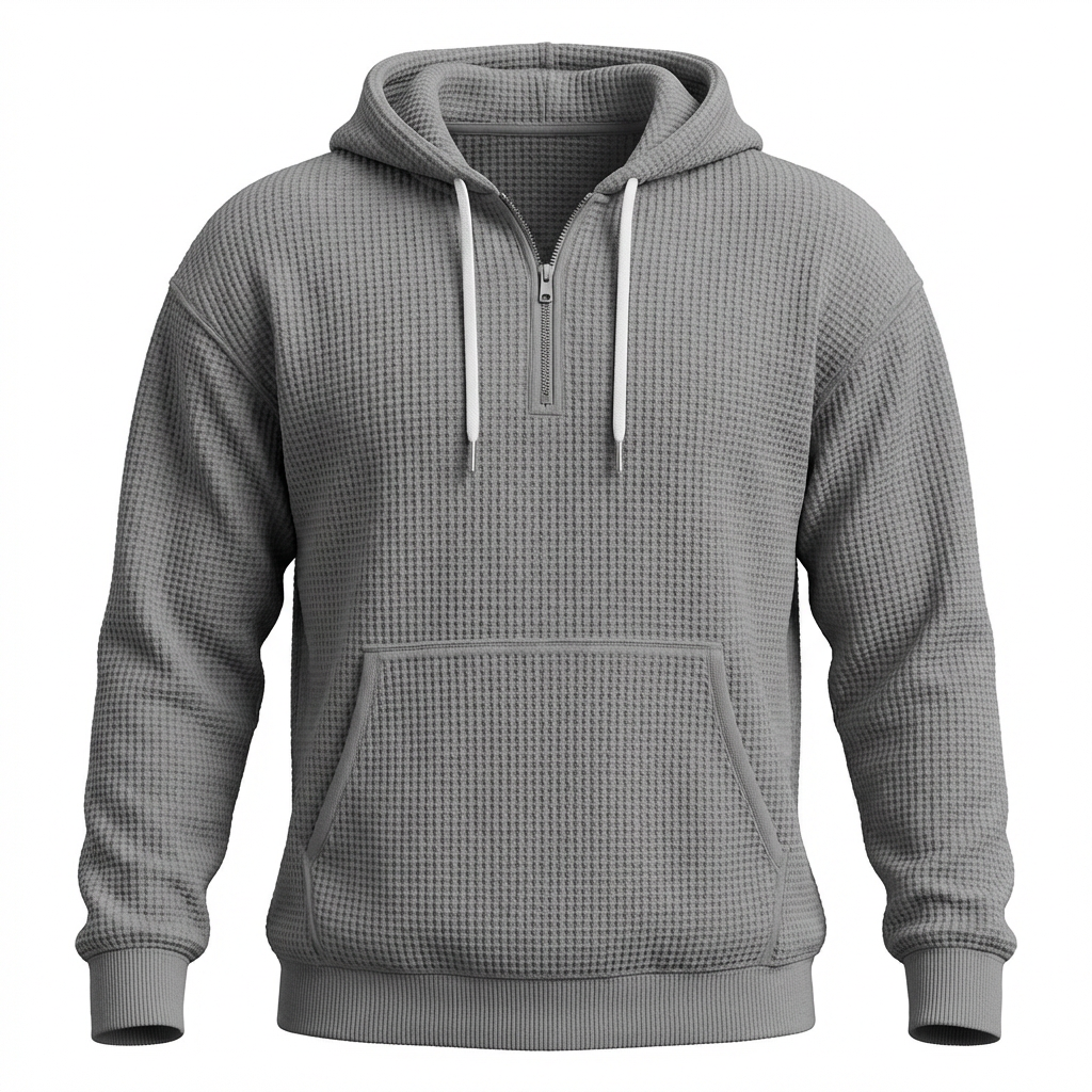 Fano Waffle Knit Half-Zip Hoodie