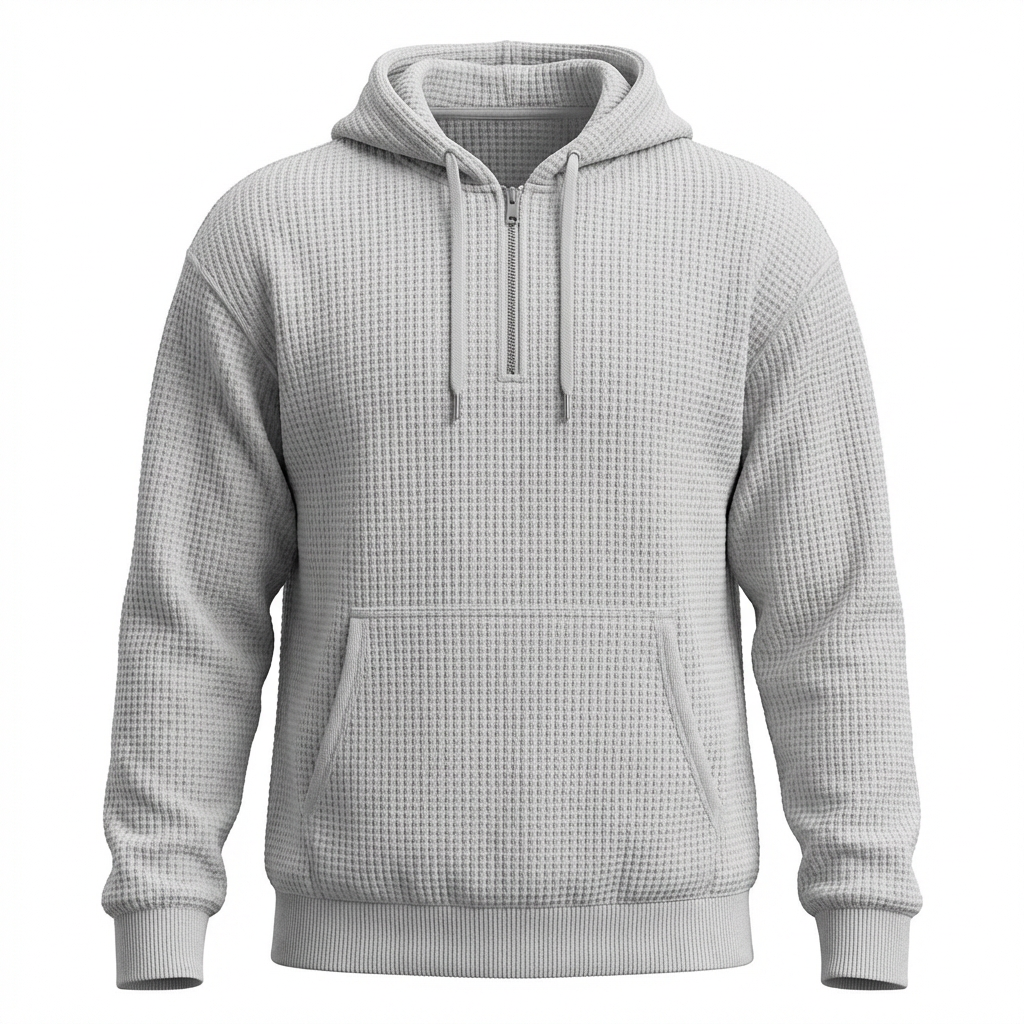 Fano Waffle Knit Half-Zip Hoodie