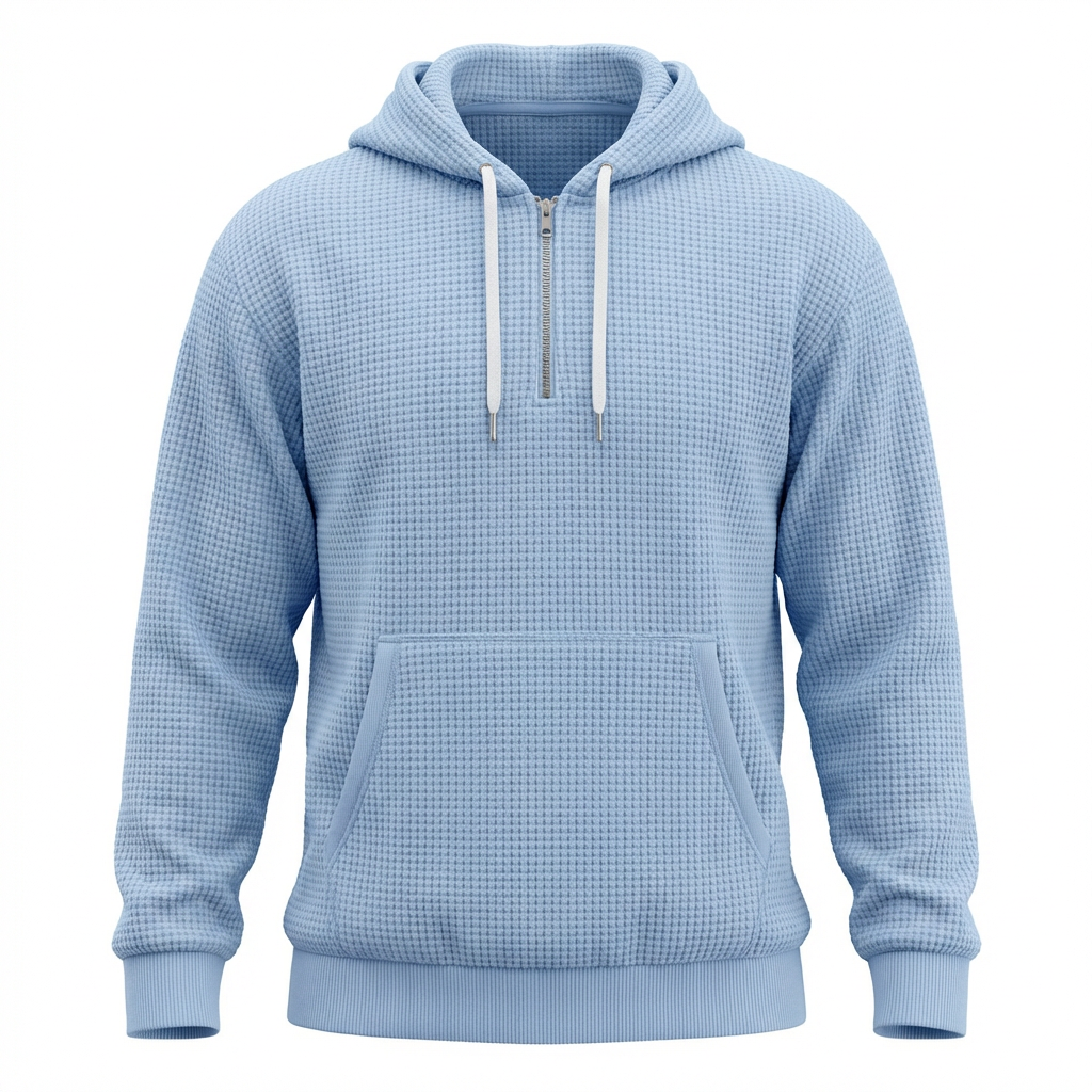 Fano Waffle Knit Half-Zip Hoodie