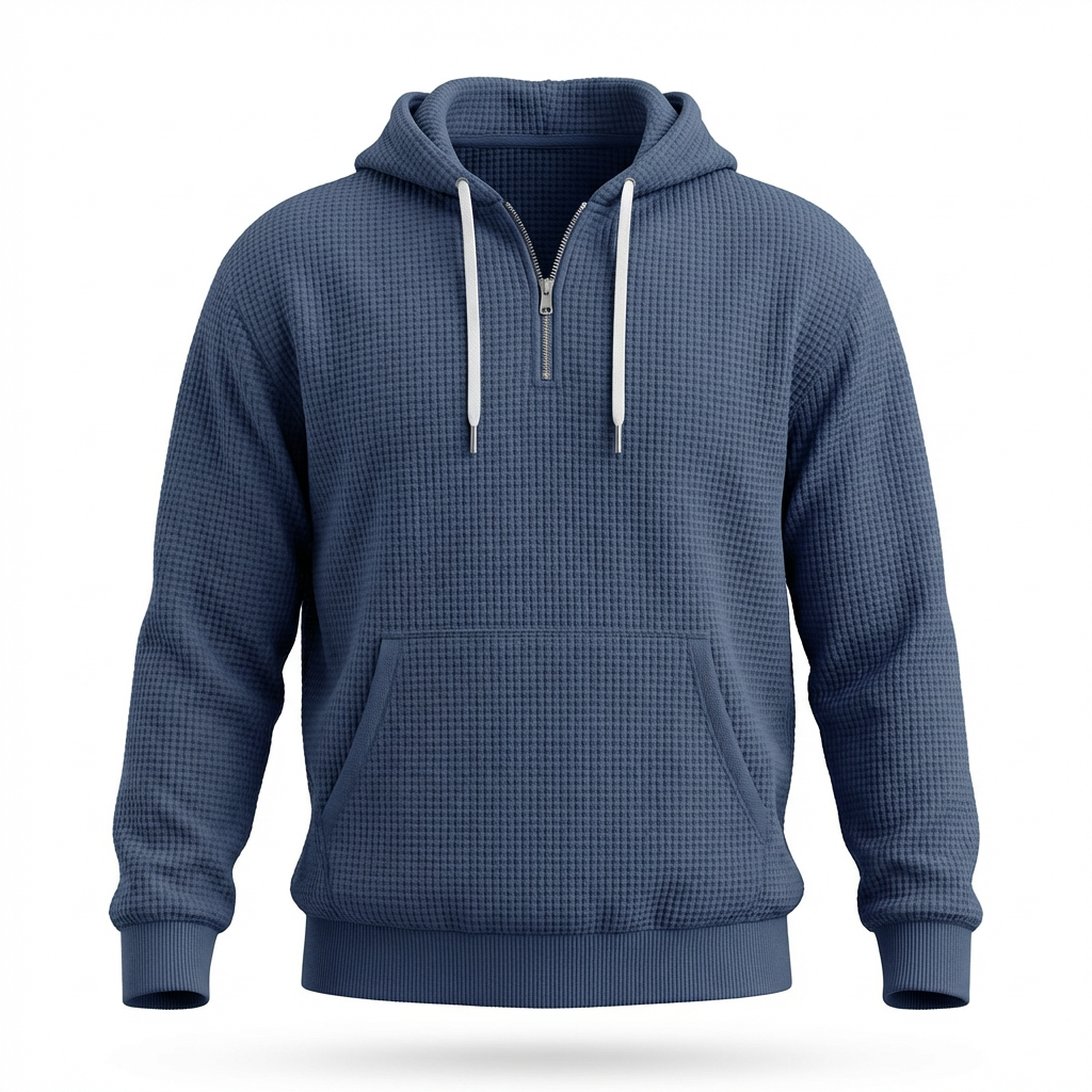 Fano Waffle Knit Half-Zip Hoodie