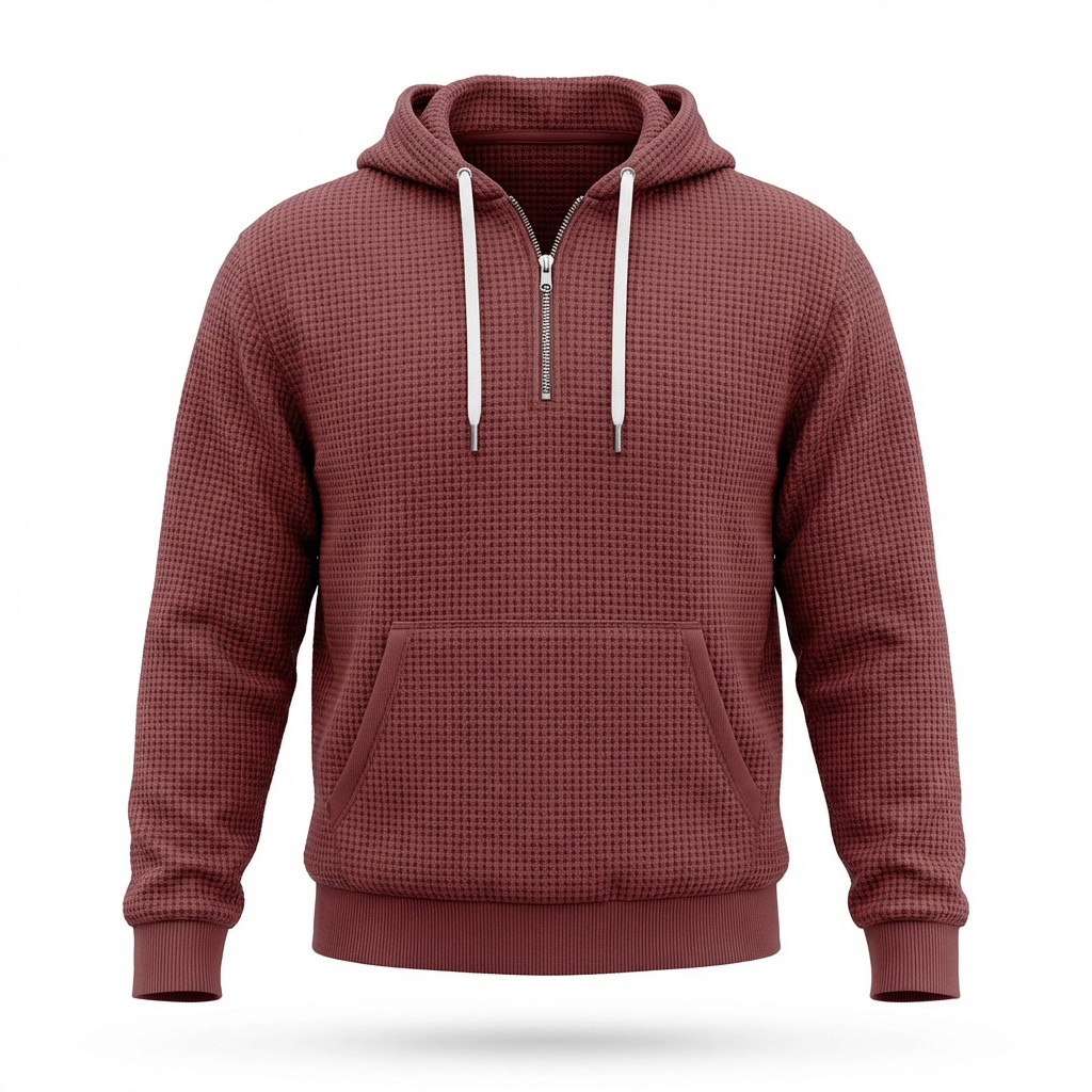 Fano Waffle Knit Half-Zip Hoodie