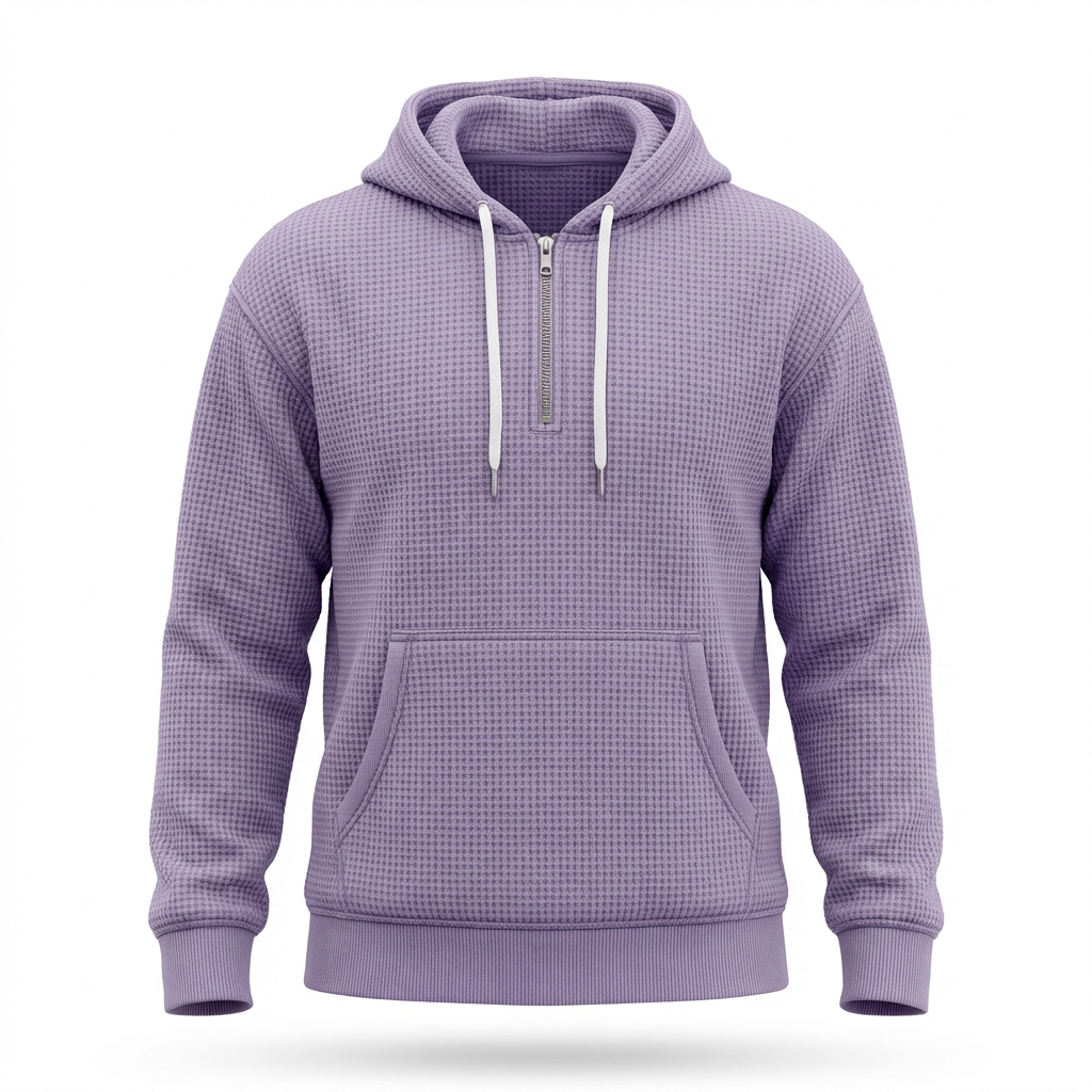Fano Waffle Knit Half-Zip Hoodie