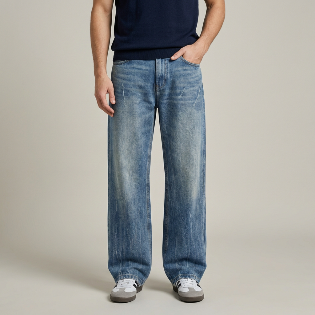 Giorgio Washed Wide Leg Jean