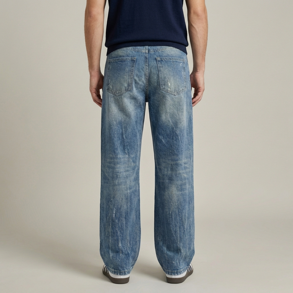 Giorgio Washed Wide Leg Jean