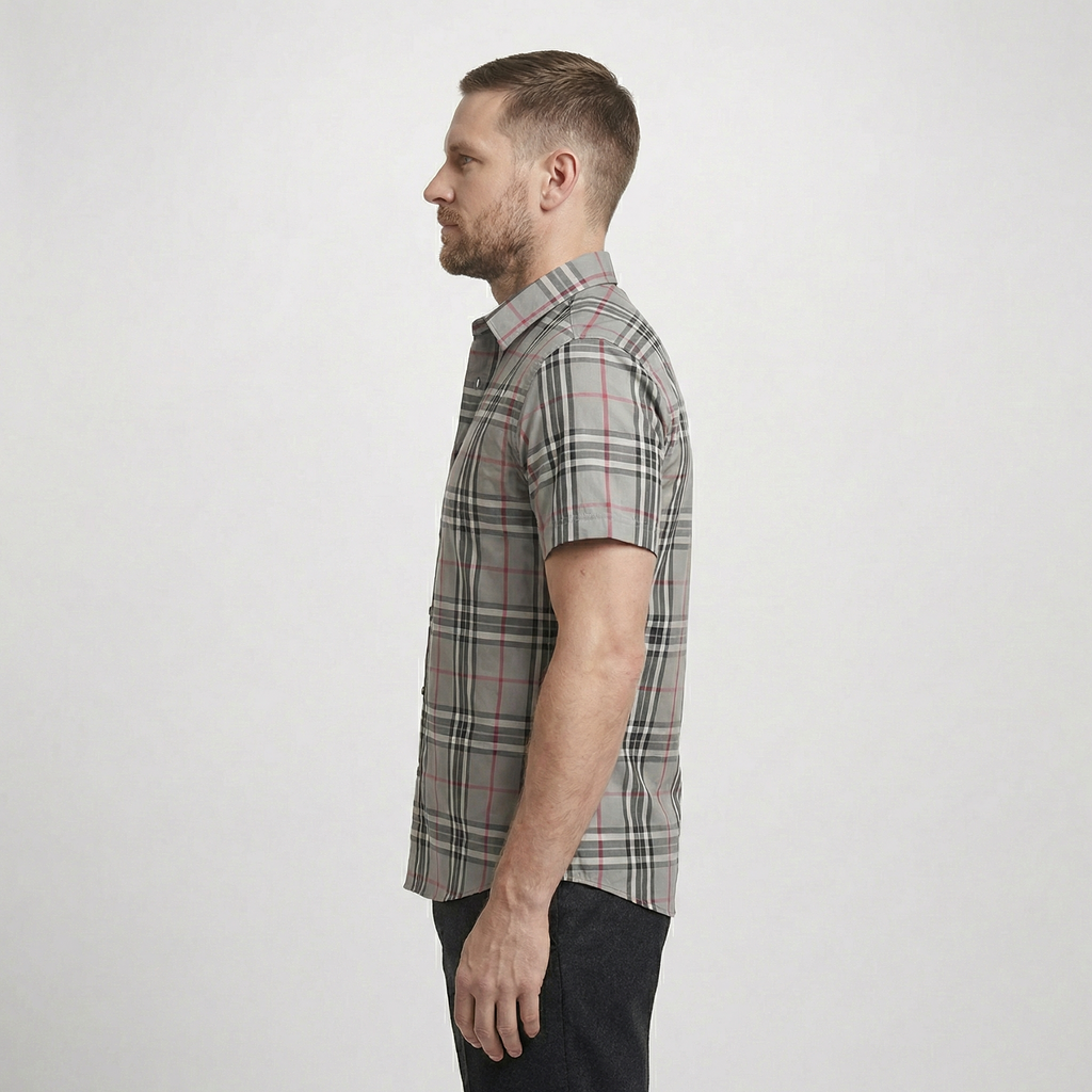 Giovanni Check Button Shirt