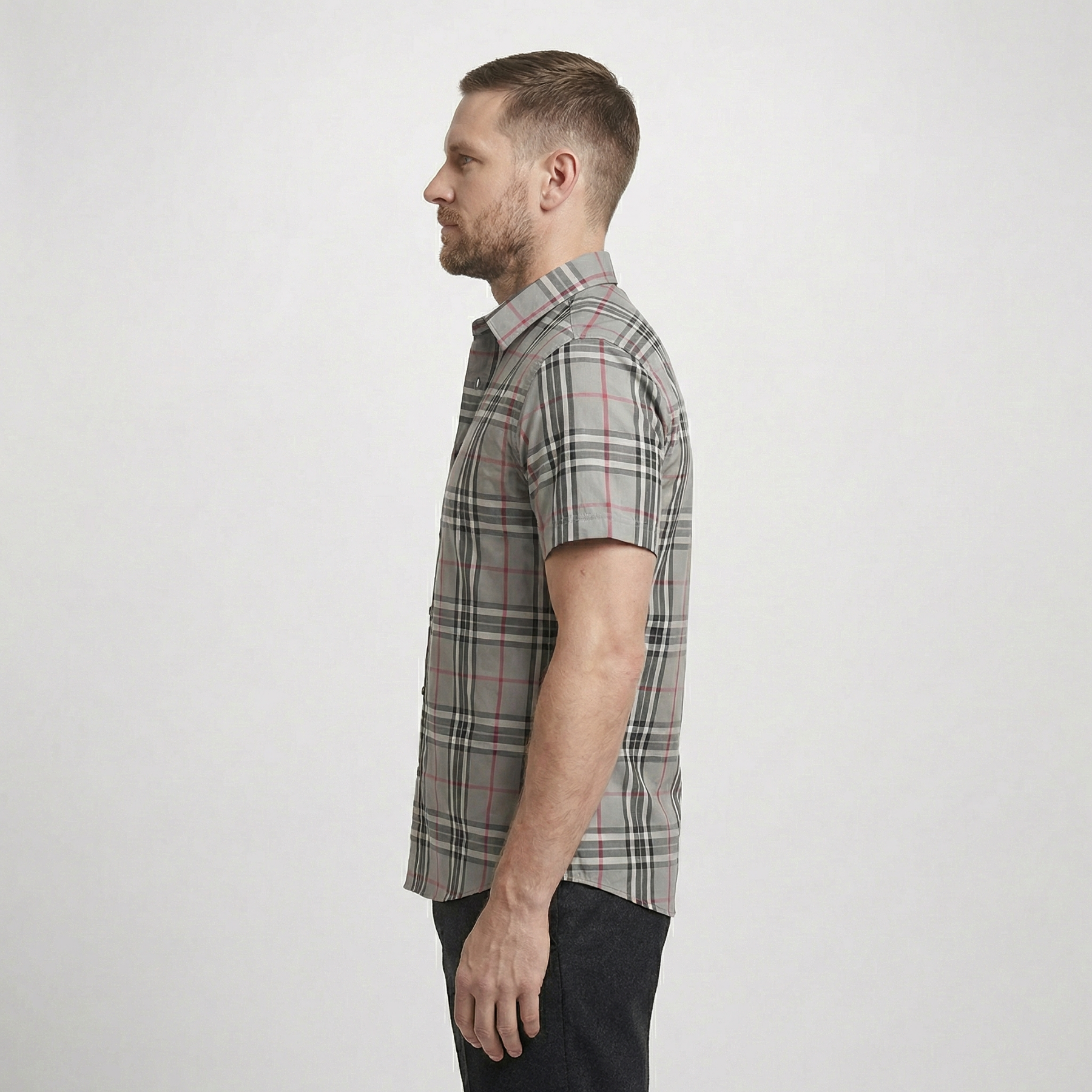 Giovanni Check Button Shirt