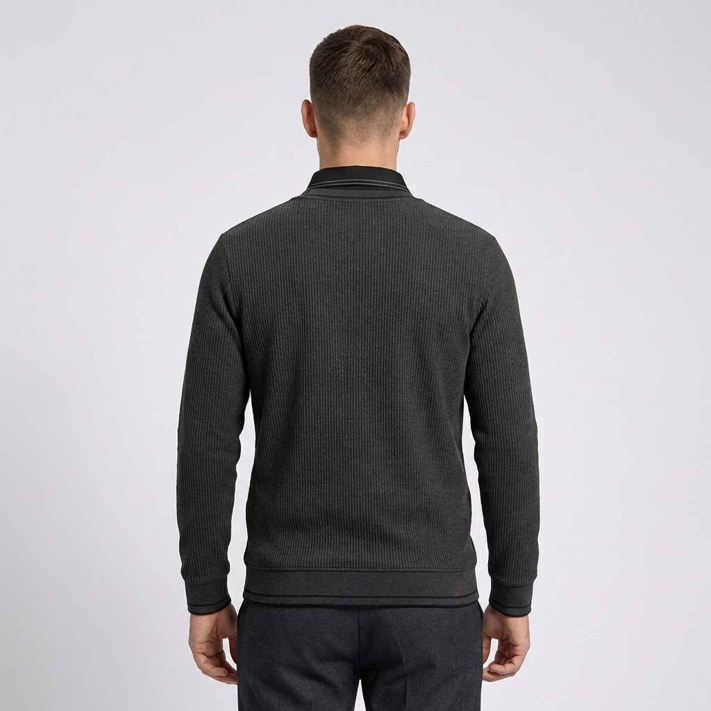 Le Marche Collared Neck Ribbed Sweater