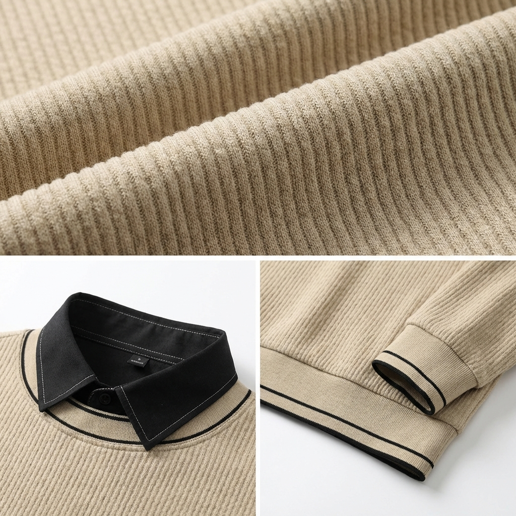 Le Marche Collared Neck Ribbed Sweater